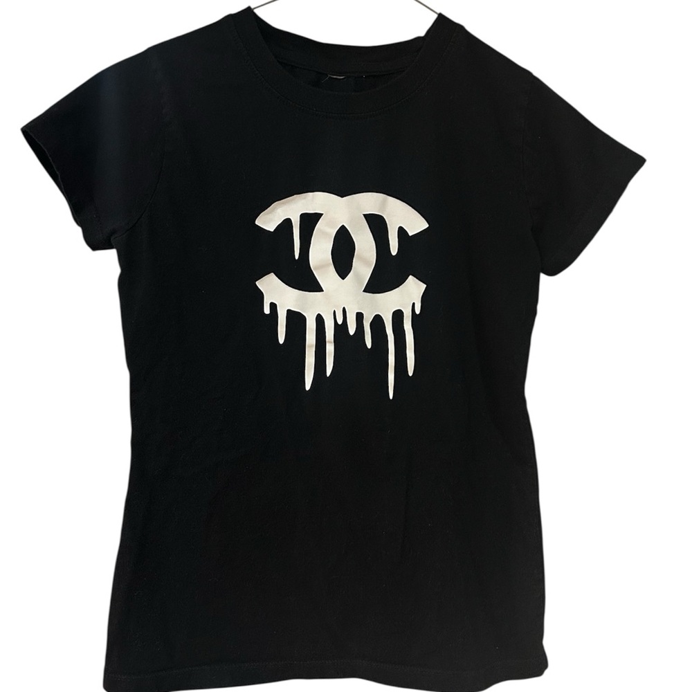 Black T-Shirt with Dripping Logo